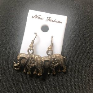 Bronze Elephant Earrings
